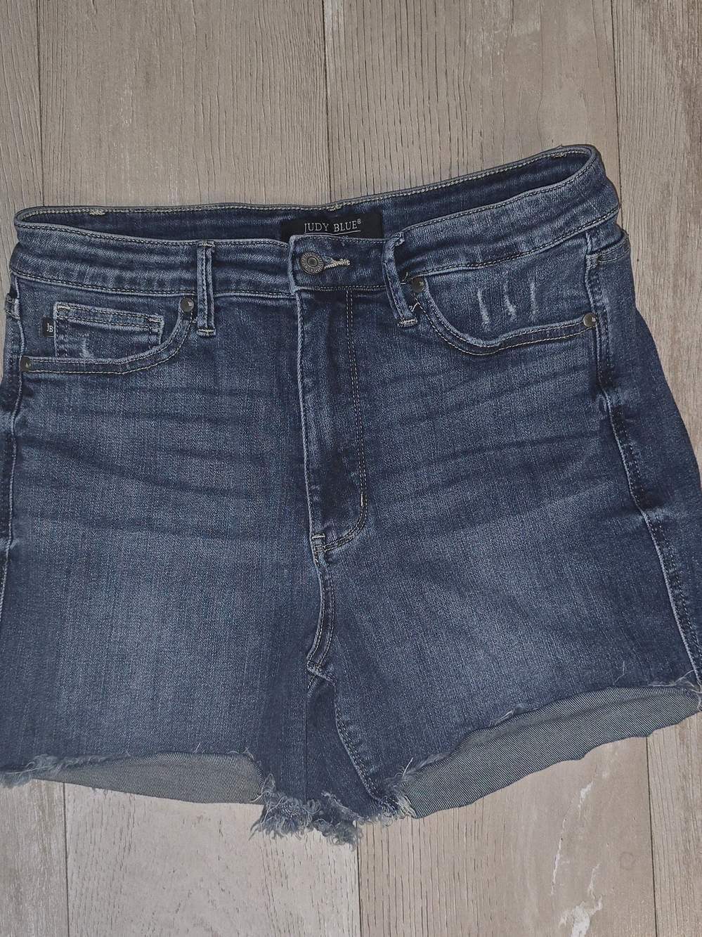 Judy Blue Indigo Wash Distressed Denim Shorts